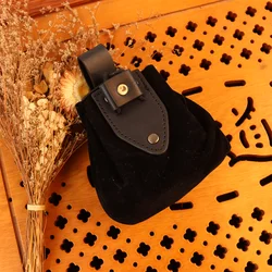 Vintage Medieval Faux Leather Coin Purse Drawstring Pouch for LARP Waist Bag Hanging Belt Coin Purse Cosplay Props
