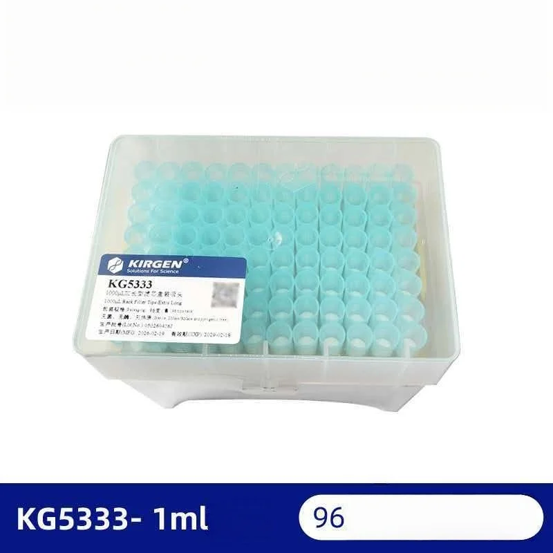 KIRGEN boxed suction head KG1131/1031/1232/1333 sterile enzyme free boxed filter cartridge suction head low adsorption 96 tubes/