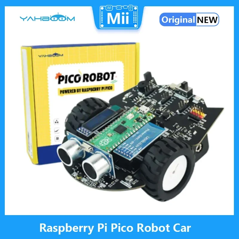 

Yahboom Raspberry Pi Pico Robot Car Kit Open Source MicroPython Programming Support APP Control Tracking Include Battery