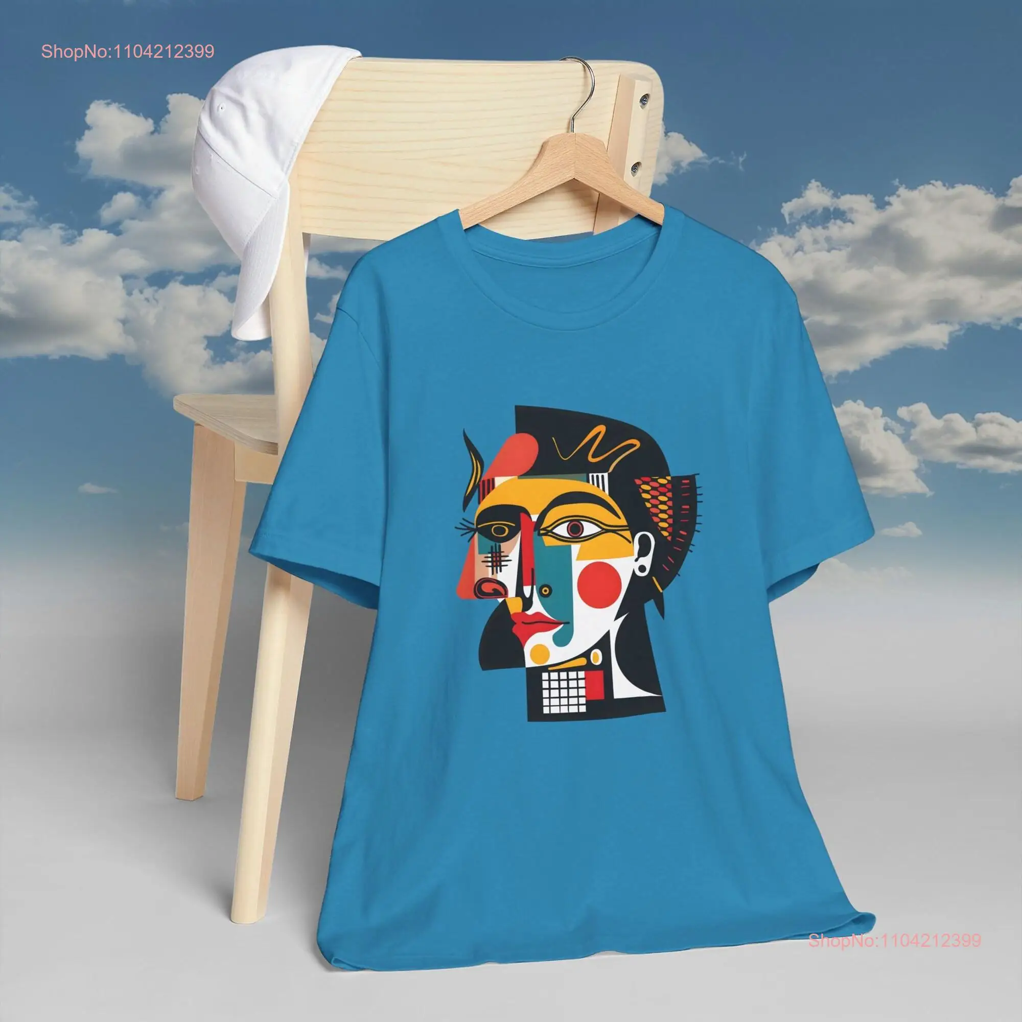 Classical Surreal Cubism T Shirt Abstract Design Colorful Art Print Great for Lovers Picasso Inspired Cubist