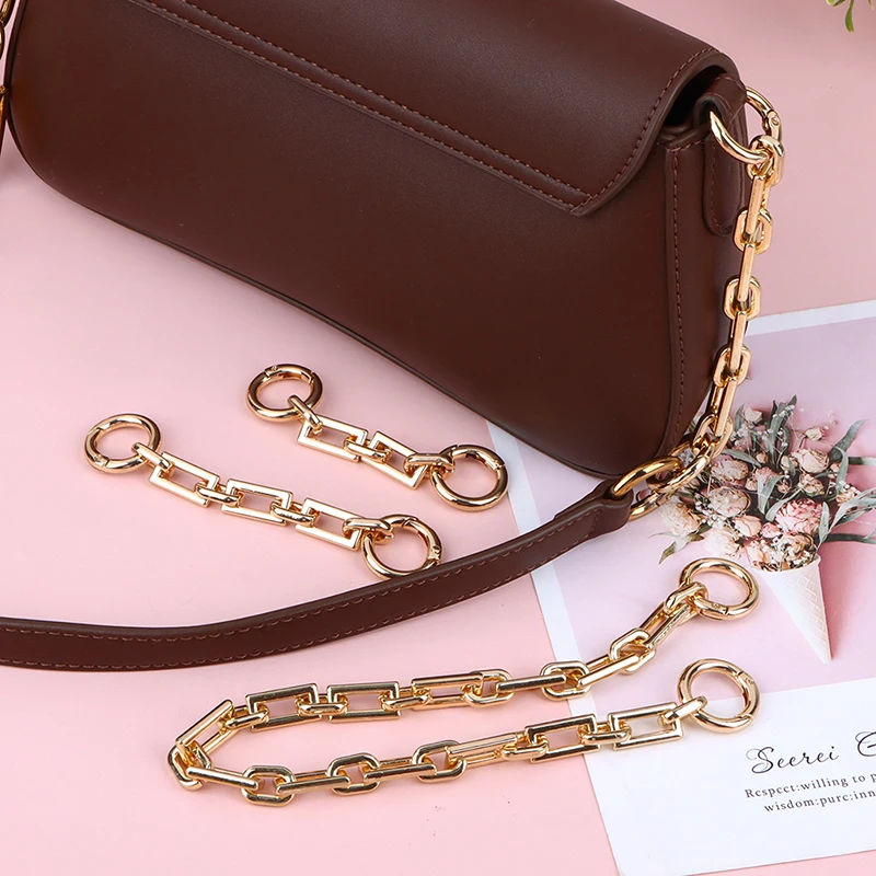 Bag Extension Chain Crossbody Purse Bag Chain Strap Handbag Hanging Buckle DIY Replacement Chain Charms Shoulder Bag Accessories