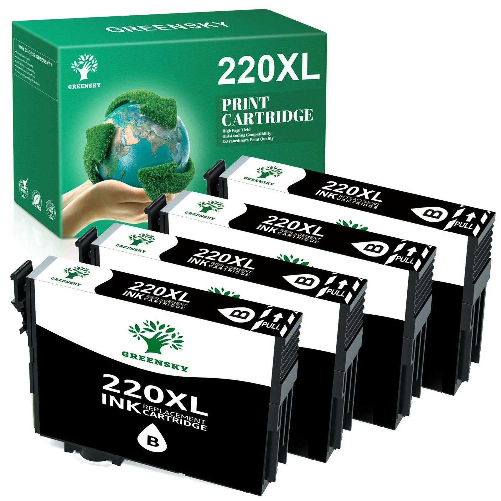 

4x Black 220 XL T220XL Ink Cartridge for Epson WorkForce WF-2660 WF-2750 XP-420