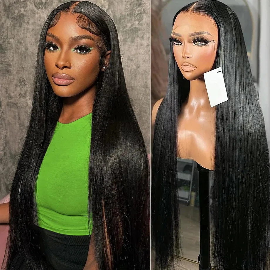 

Bone Straight HD Transparent 13x6 Lace Front Human Hair Wigs 180 Density Remy Raw Indian Lace Frontal Wig For Women Pre Plucked