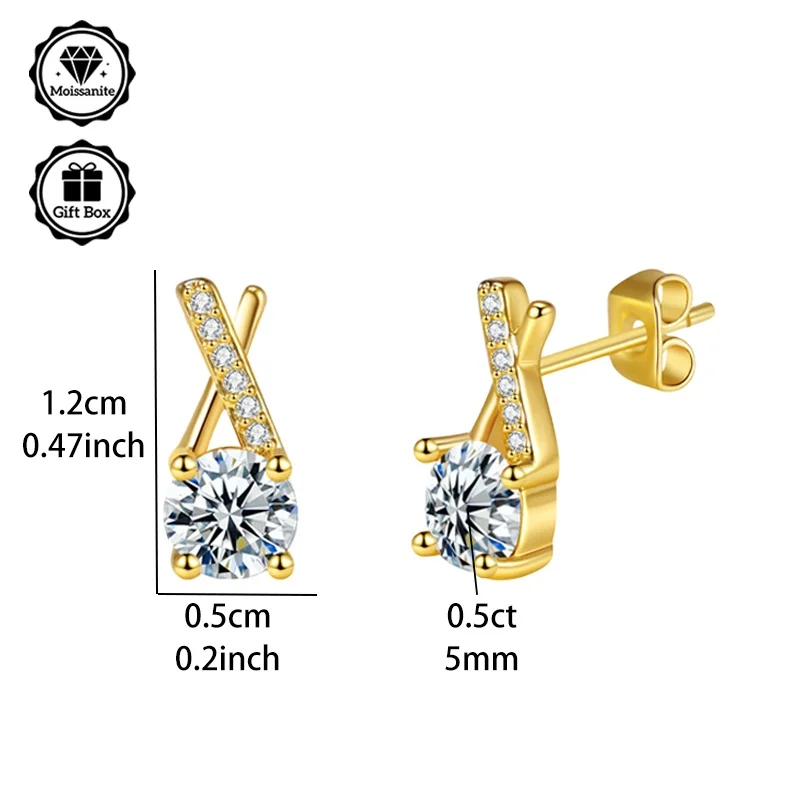 

Иглы LAMVOICE 1 карат с муассанитом, подарок для дочки, иглы для женщин, иглы из стерлингового серебра 925 пробы, День святого Валентина