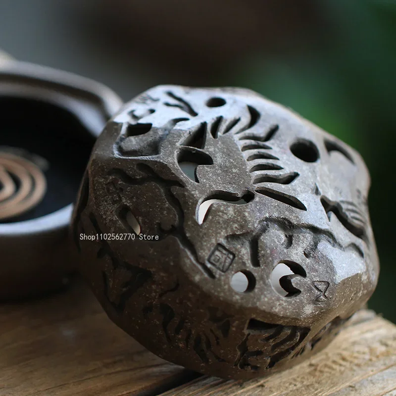 Creative Ceramic Incense Burner Indoor Worship Buddha Aromatherapy Stove Tea Ceremony Supplies Joss Stick/Incense Coil Tool