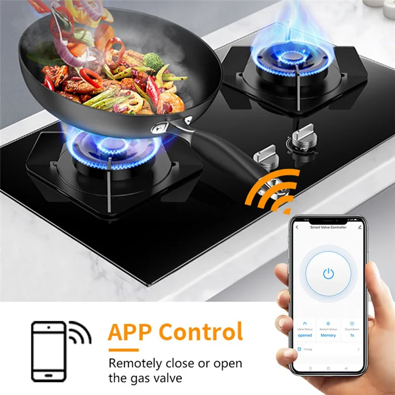 Tuya Smart Wifi Smart Valve Manipulator Gas Adjustable Water Valve Leak Controller Supports Alexa EU-Plug
