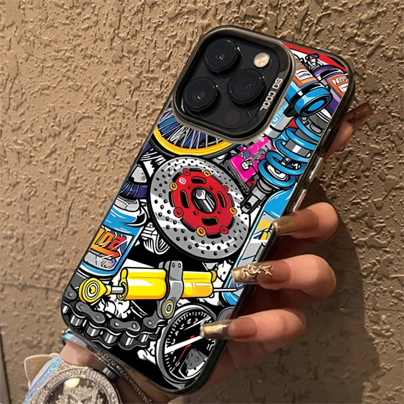 Mechanical Gear Pattern Phone Case for Samsung Galaxy A16 A06 A35 A55 A25 A05S A15 A56 A54 A36 A34 A24 A26 A14 4G 5G Matte Cover