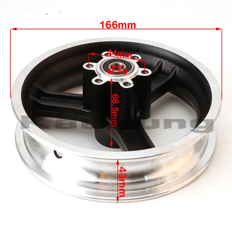 10 Inch Wheel Hub Rim for 80/65-6 255x80 10X2 10X2.125 10X2.25 10X2.5 10X3.0 Tire Kugoo M4 and M4 Pro Replacement Accessories