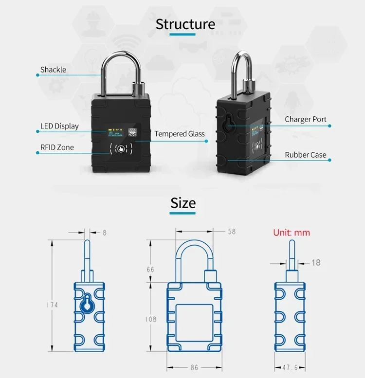 G300N GPS Tracker Lock Logistics Smart Padlock