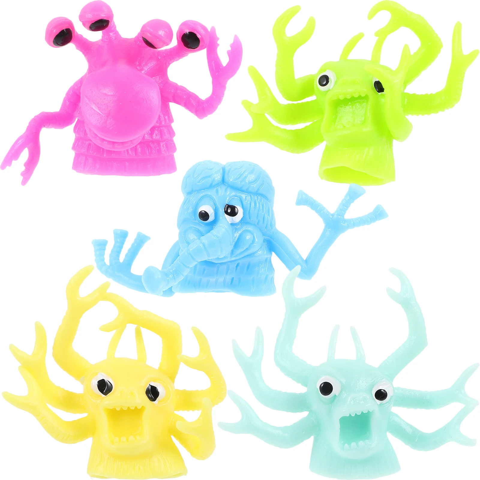 5 pezzi di burattini da dito animali realistici divertenti burattini a mano creativi per i bambini migliorano le abilità di comunicazione incollaggio genitore-figlio