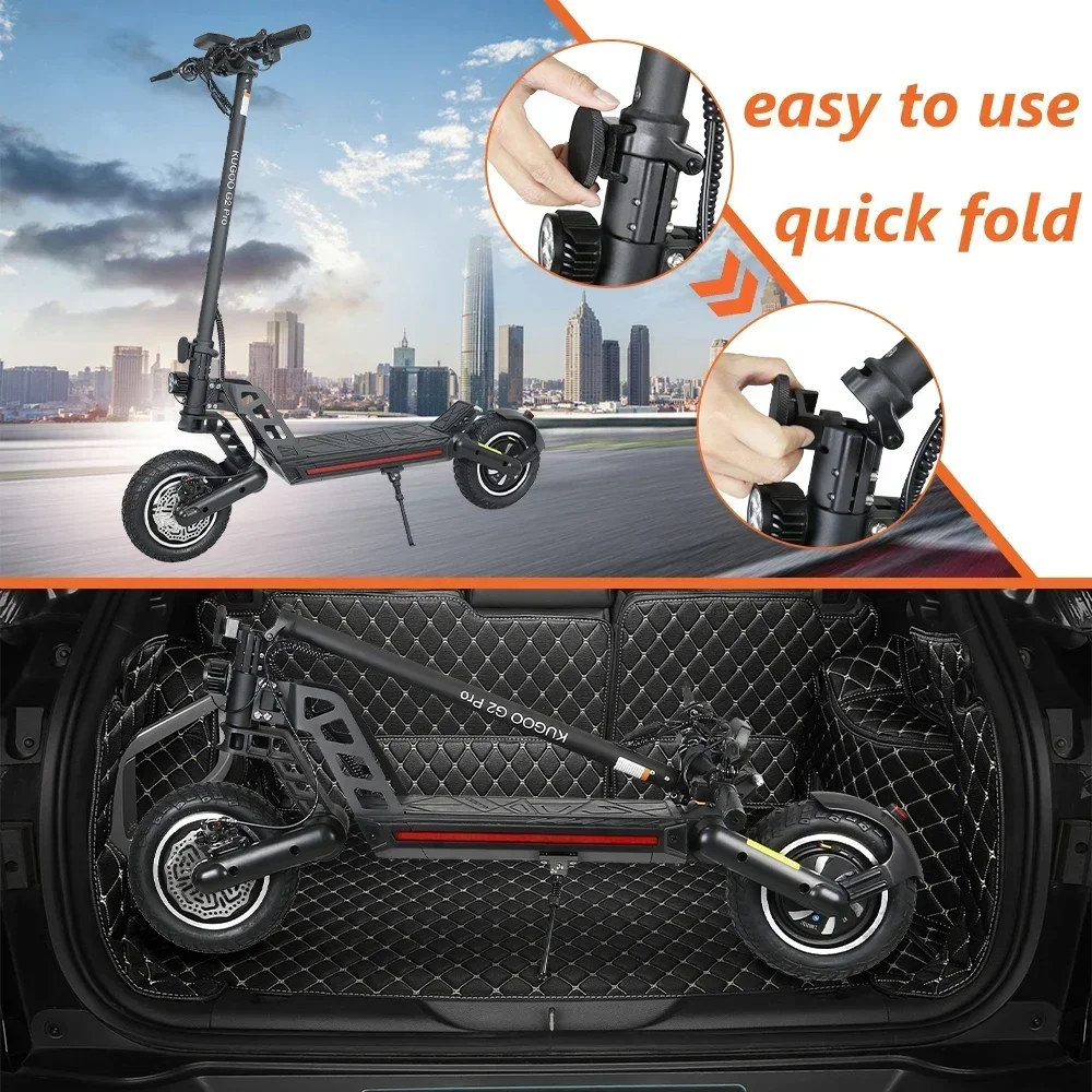 2025 Electric scooter LED KUGOO G2 PRO 800W 48V15AH Escooter Max Speed 45km/h Max Mileage 45km Load 130KG Double-hung Folding