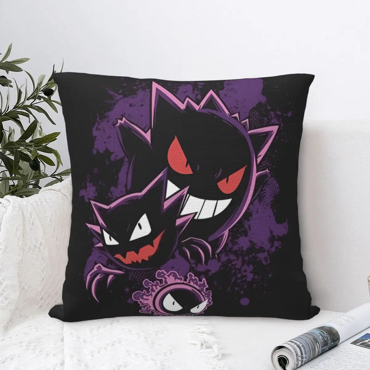 Gengar Starry Sky Pokmon Pillow Cover Soft Pillow Case Cushion Cover Novelty Custom Pillowcases For Office Car Home Decorative