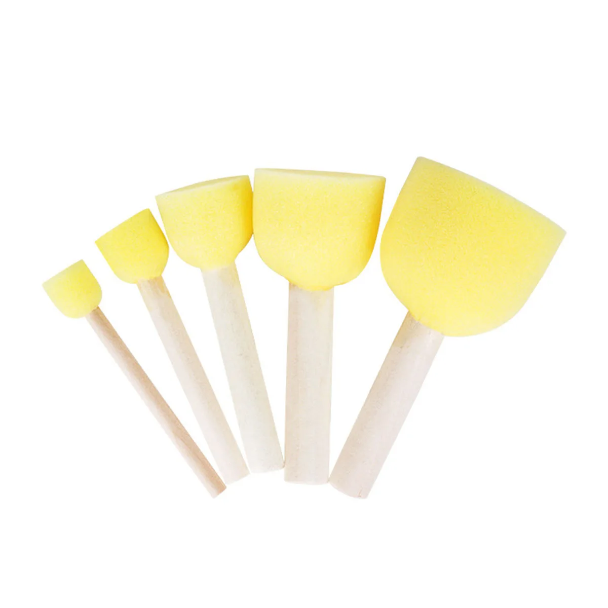 

27Pcs Painting Sponge Brush Set Kids Wooden Handle Creative Drawing Tools Graffiti Brushes for Beginners Color Learning