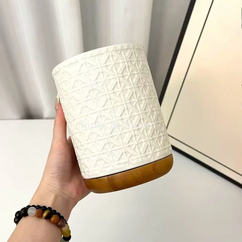 1pc M/L Size Relief Ceramic Storage Jar Kitchen Utensil Storage Rack Household Fork Spoon Chopstick Holder Office Pencil Holder