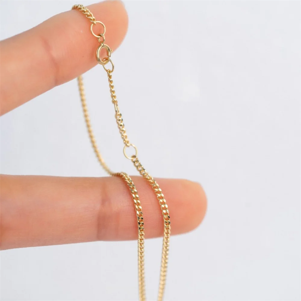 

S925 Sterling Silver Plated 18K Gold, Denim Plain Style, Versatile Layerable European & American Jewelry