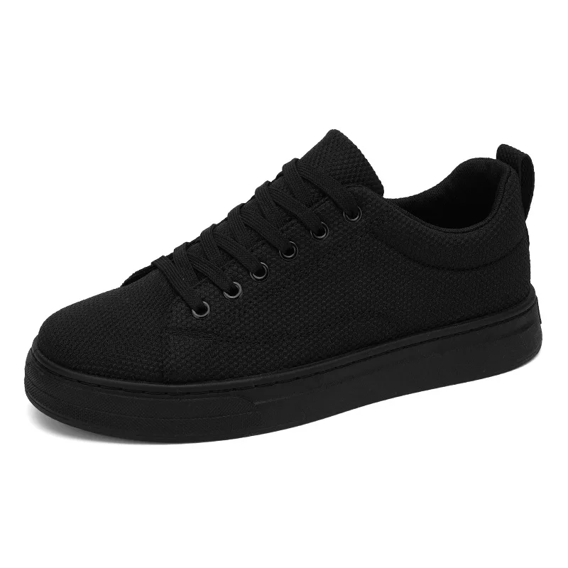 New Black Casual Shoes Flat Mens's Sneakers Fashion Designer Platform Shoes Solid Male Footwear Comfort Walking Shoes for Mesh