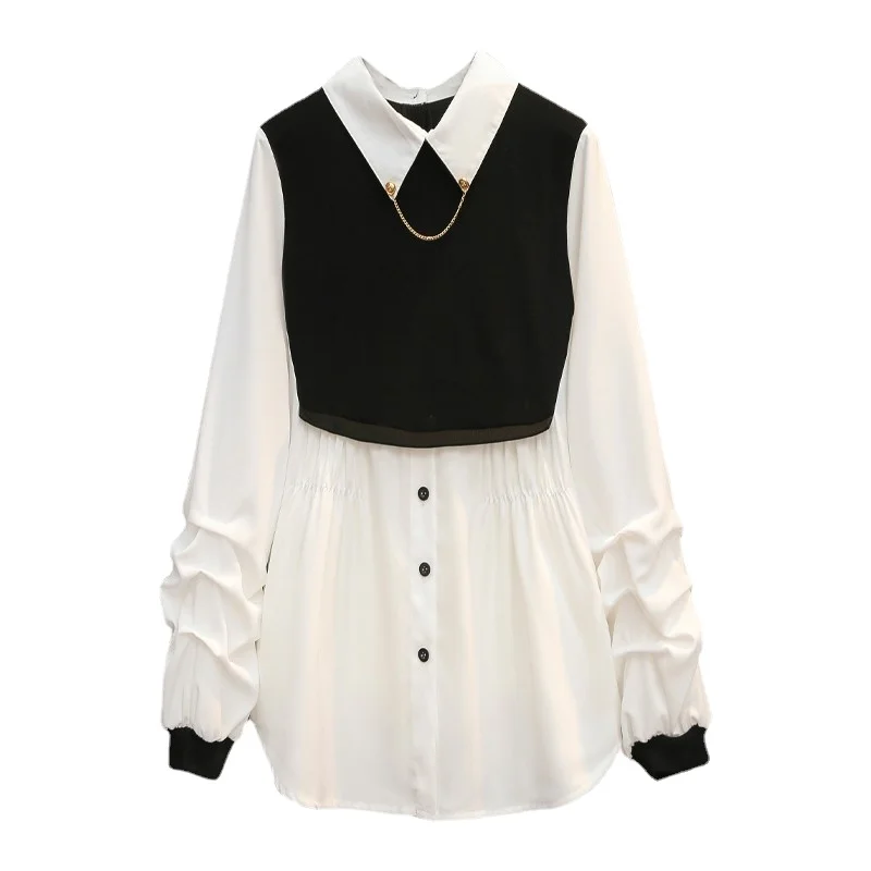 M-4XL Oversize Women Blouses Shirts 2022 Spring Autumn Long Sleeve Fashion Streetwear Korean Single Breasted Female Blouses Top