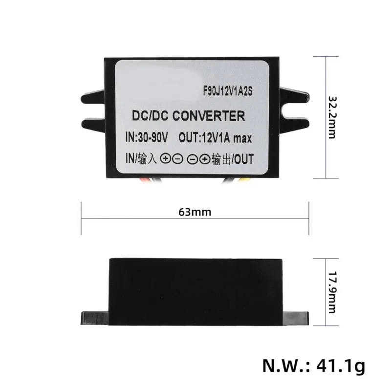 NEW HOT In Stock-For Electric Scooter E-Bike Accessories Step Down Voltage Regulator DC DC Buck Converter 30V-90V To 12V 1A
