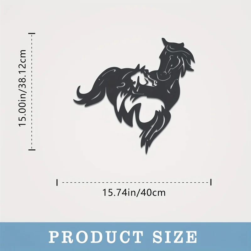 【Statue Wall Decoration】Galloping Horse Metal Wall Decoration，Bedroom Decoration，Black metal wall art decoration