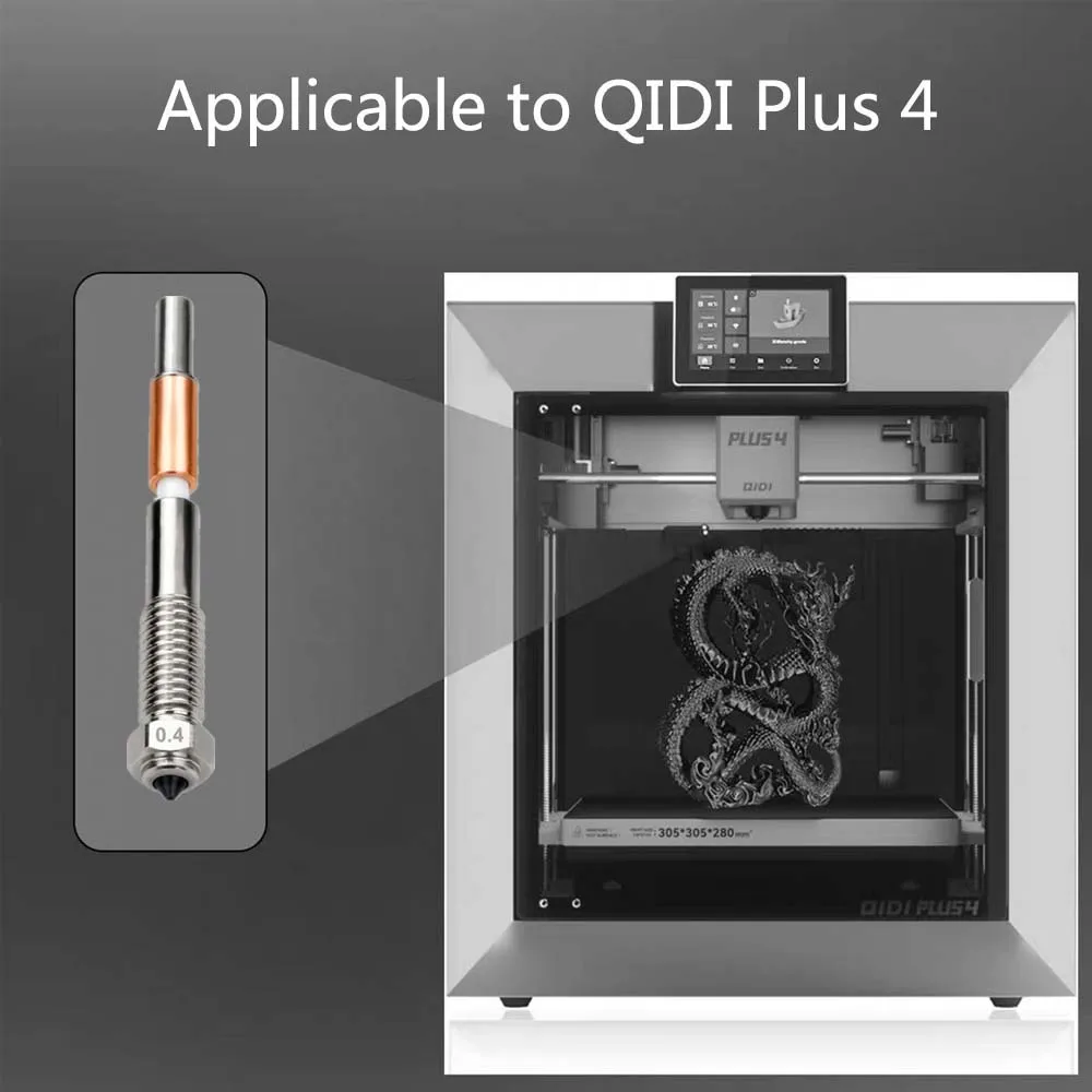 Dysze bimetalowe QIDI Plus 4 0.2mm 0.4mm 0.6mm 0.8mm oraz silikonowe osłonki QIDI Tech Plus4 do drukarek 3D, akcesoria do hotendów. — zdjęcie produktu 6