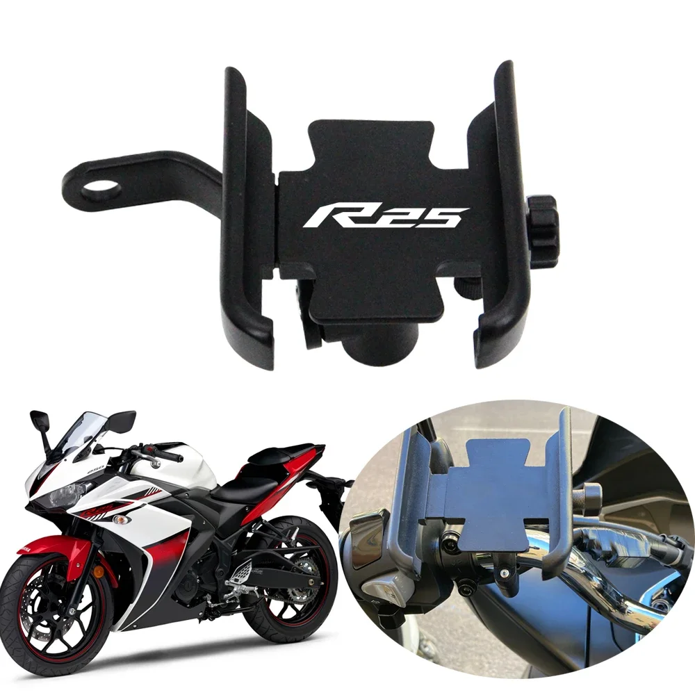 For Yamaha YZF R25 2014-2018 Motorcycle Mobile Phone Holder Handlebar Rearview Mirrors GPS Stand Bracket Motorcycle Accessories