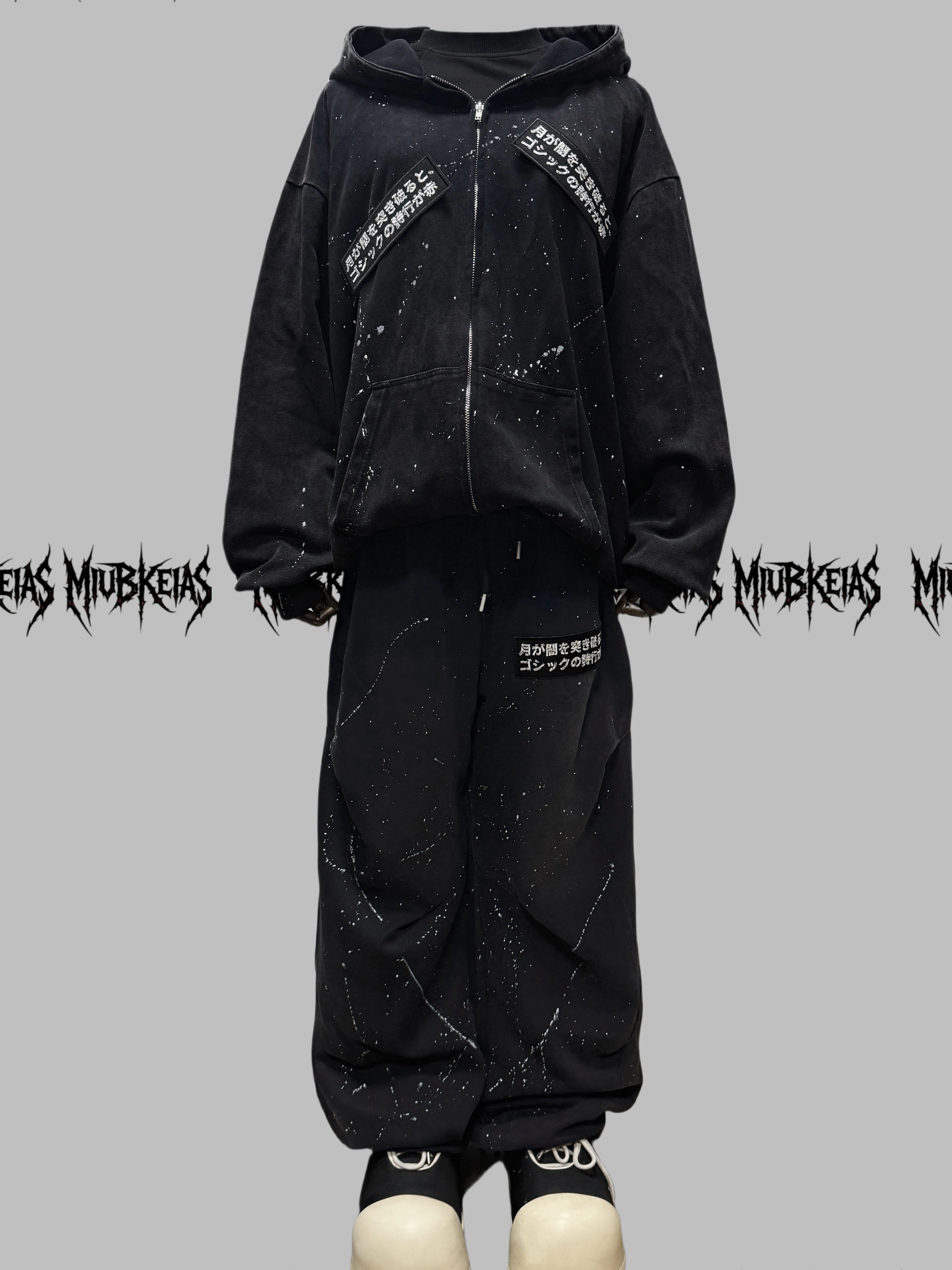 Japanese Y2K Subculture Dark Vintage Joggers Unisex Autumn New Ink Splash Loose Wide Leg Casual Fashion Trendy Pants