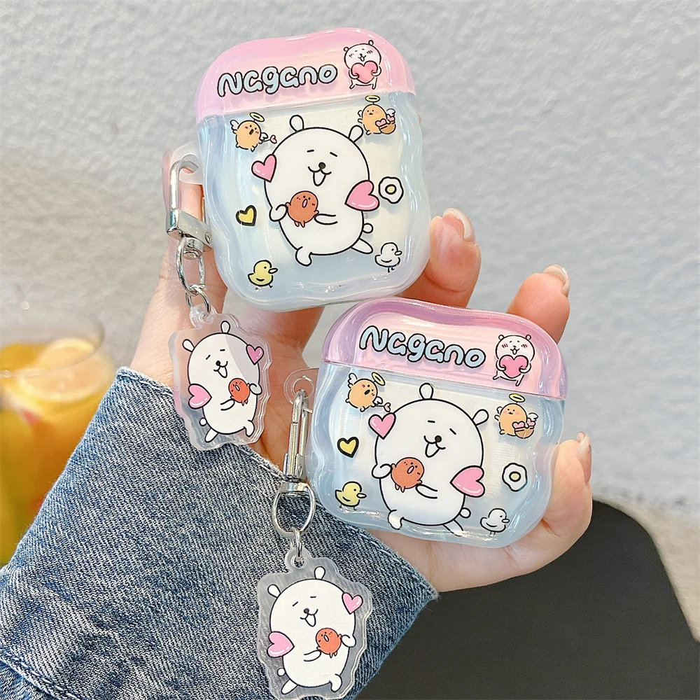 한국 INS 귀여운 백곰 헤드폰 케이스 에어팟 4 3 2 에어팟 프로 2 커버 이어폰 실리콘 귀여운 펀다 보호 커버