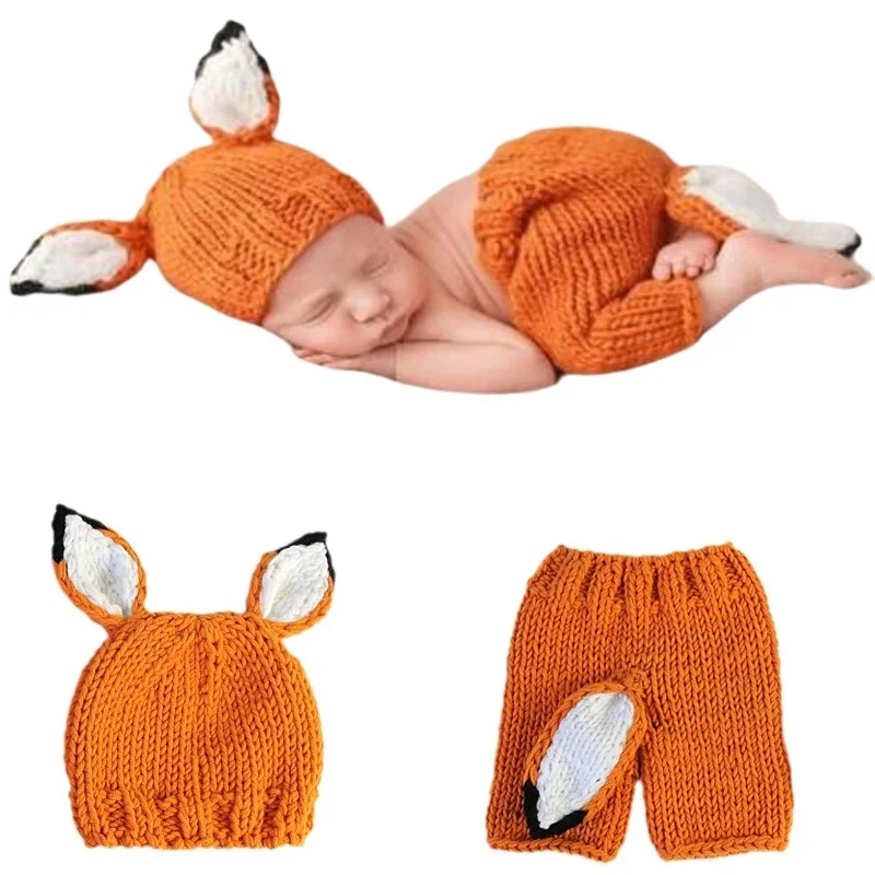 

Newborn Photography Props Costume Cute Handmade Knitted Baby Boy Girl Photo Shoot Outfits Accessories