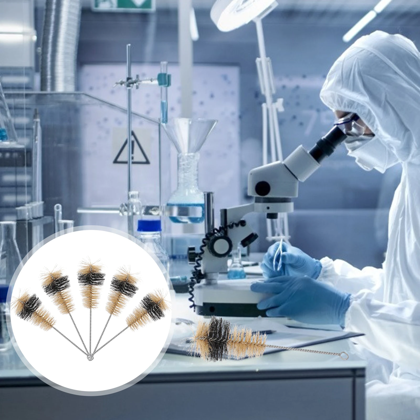 

5 Pcs Water Bottle Flask Brush Baby Flasks Laboratory Pig Hair Hard Beaker Cleaning