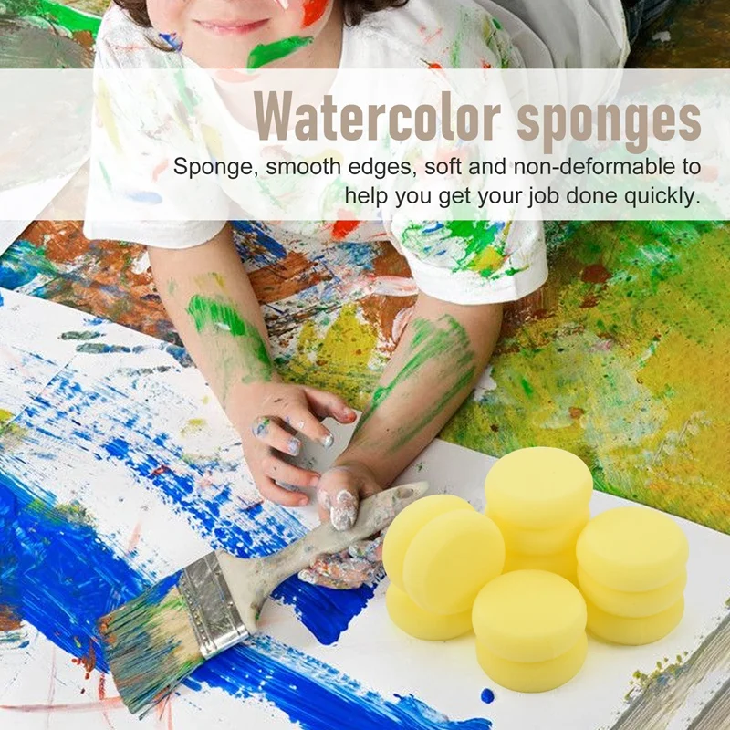 12 Pcs Painting Sponge Brush Synthetic Artist Sponges Brush Watercolor Sponges Brush For Painting, Crafts, Pottery And More