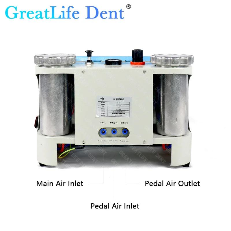 GreatLife-máquina de chorro de arena para odontología, equipo de laboratorio Dental con doble pluma de abolladura, pulidora de Prophy de aire