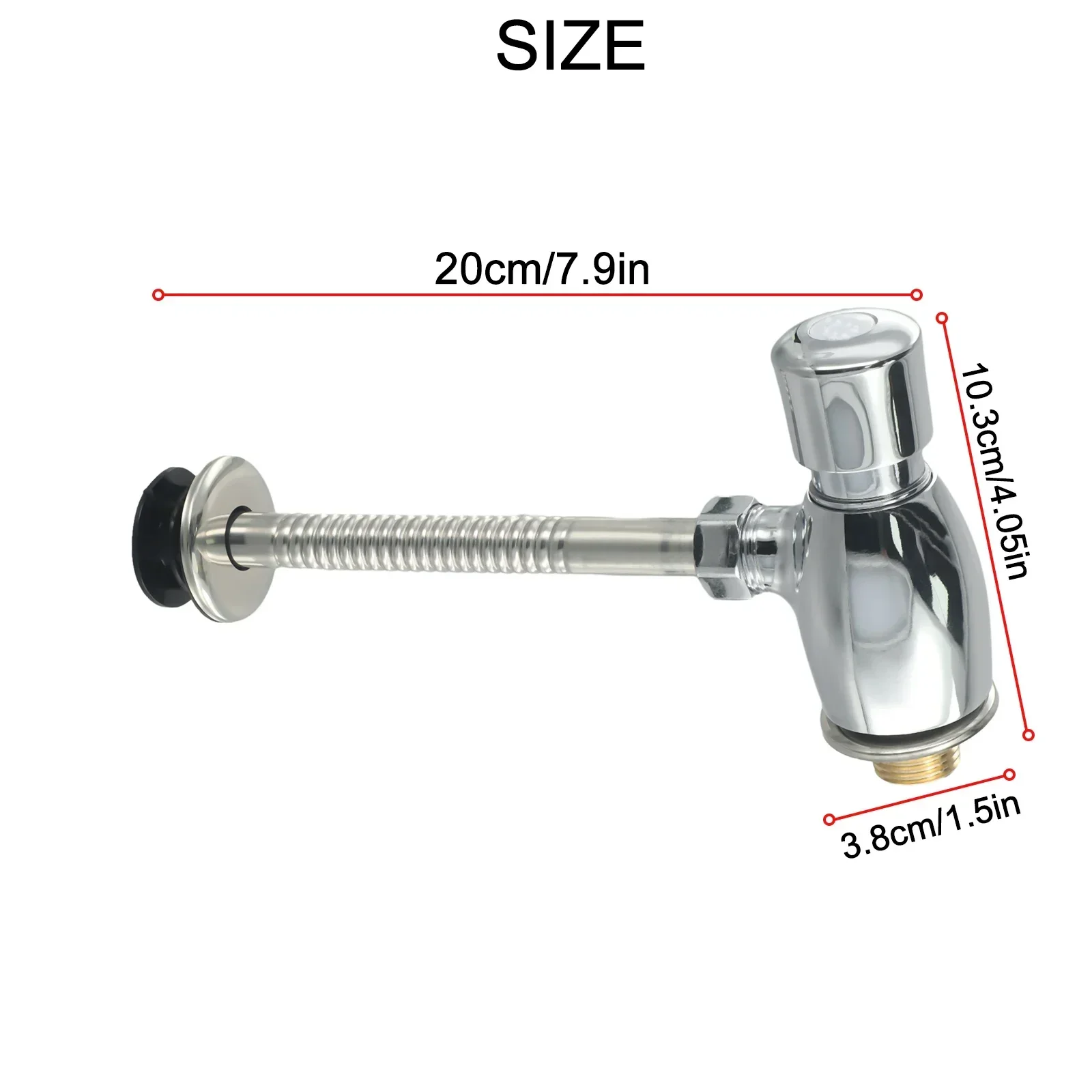 Urinal Toilet Flush Valve Push-button Manual Flush Valve Delayed Automatic Closing Concealed Large Round Belly Urinal Valve