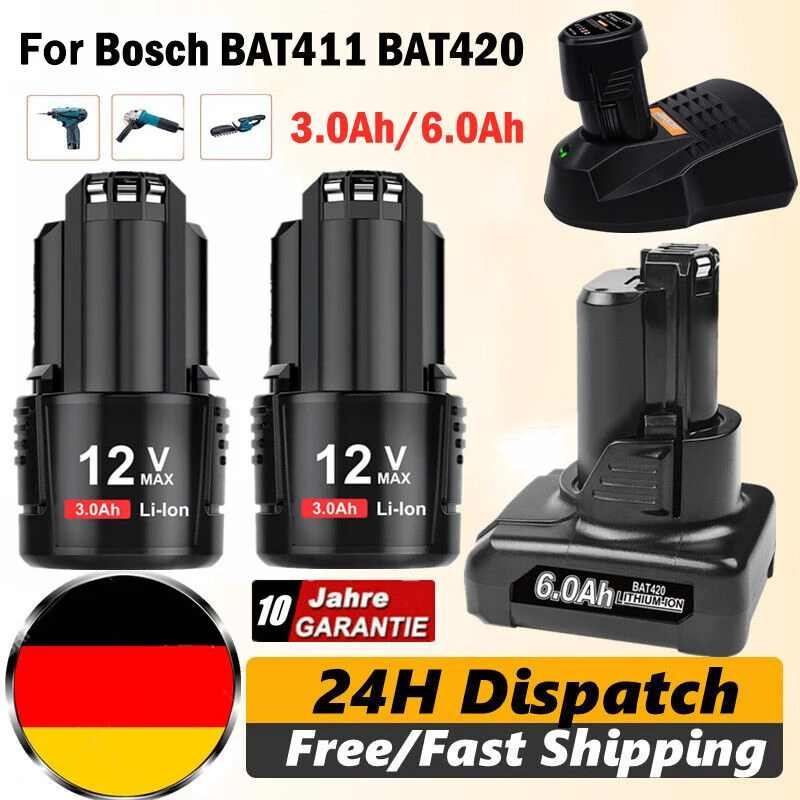 

For BOSCH BAT411 Rechargeable Battery 10.8V/12V Li-ion For BAT411 BAT412A BAT413A D-70745 2607336013 2607336014 PS20-2 PS40-2