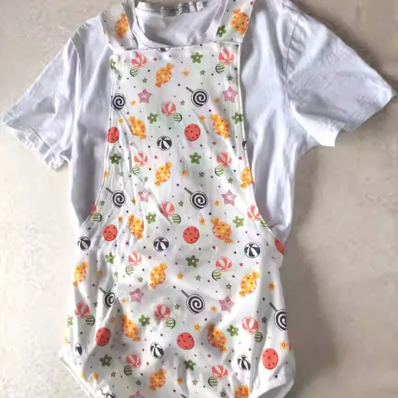 

Cotton Cartoon Pattern ABDL Adult Overalls Rompers Soft Comfortablet Sleeveless Jumpsuit Women Men Plus Size DDLG Playsuits