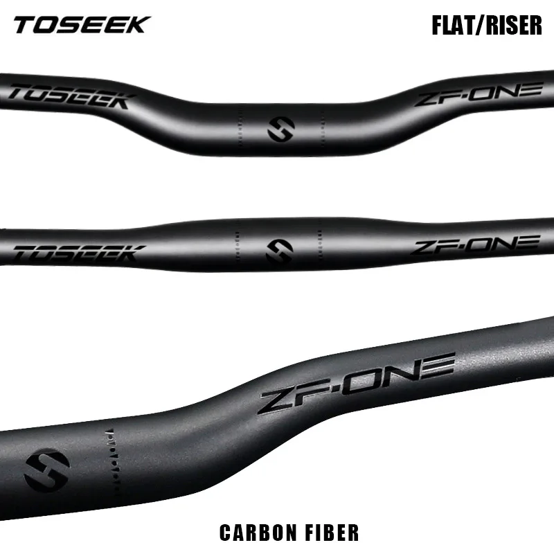Manillar de Bicicleta TOSEEK de Fibra de Carbono de 31.8mm para Bicicleta de Montaña, Manillar Elevado de 720/740/760MM, Manillar de Ciclismo