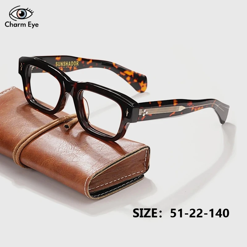 

High Quality Acetate Men Optical Glasses Frame Fashion Designer Brand SJEFF Square Handmade Women Myopia Anti Blue Light Eyewear
