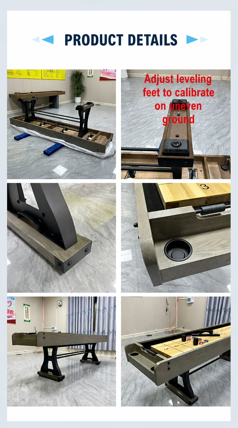 2026 9FT  Comparatively specialized Level  Brown Color Slide Board, Boules Game Table   for Home Entertainment and Bar Commercia