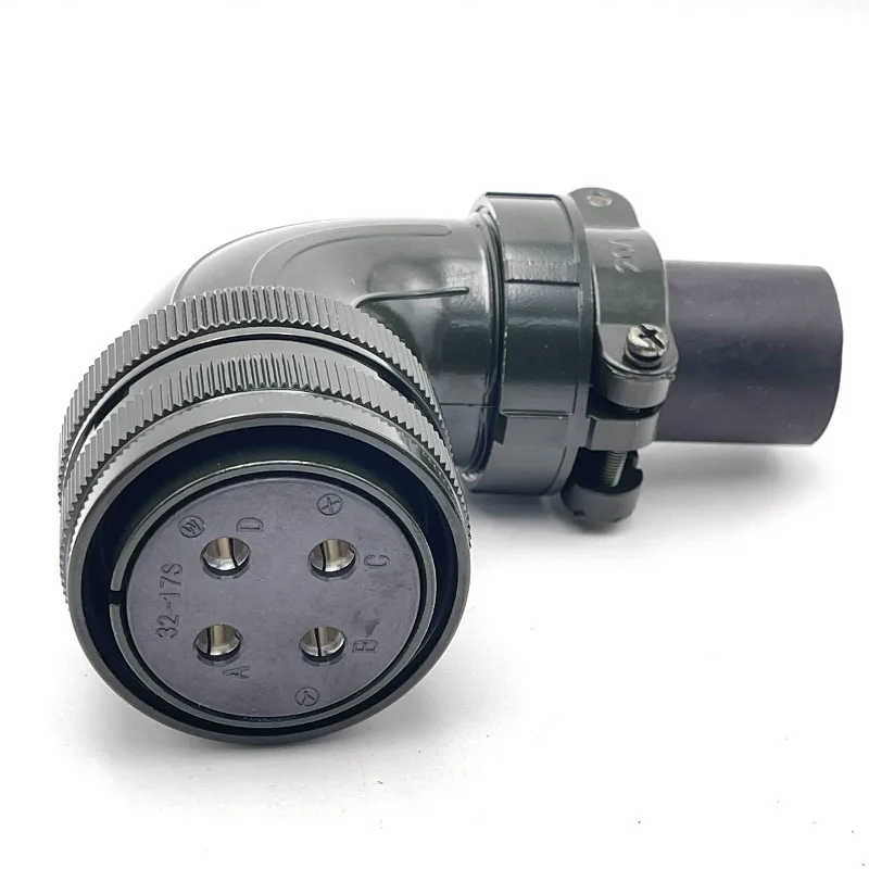 Aviation plug 4-core MS3108B 32 17S curved VW3M5141 servo encoder power line 4-hole connector