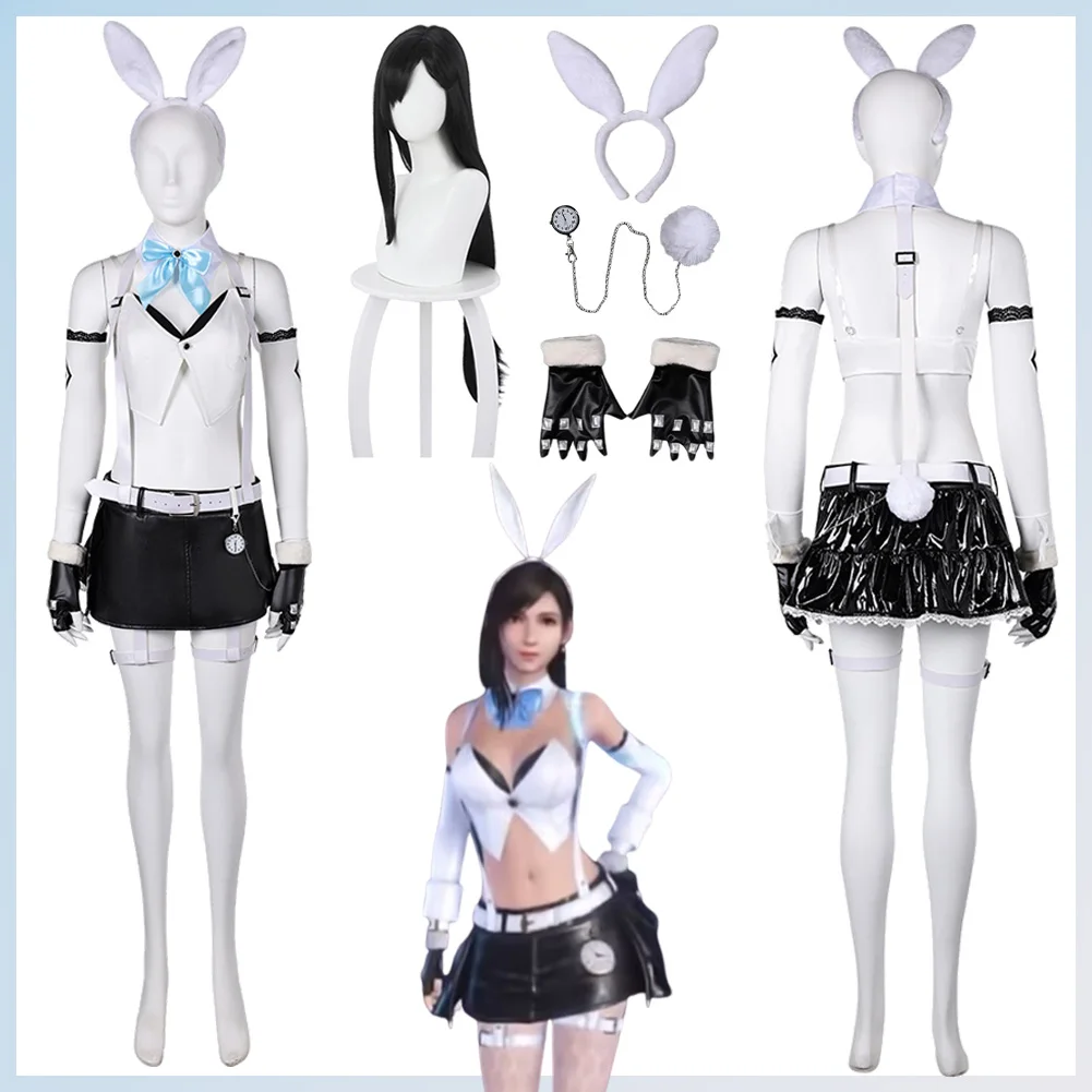 

Game Final Fantasy VII Costume Disguise Bunny Girl FF7 Tifa Cosplay Fantasy Sexy Clothing Adult Women Roleplay Fantasia Outfits