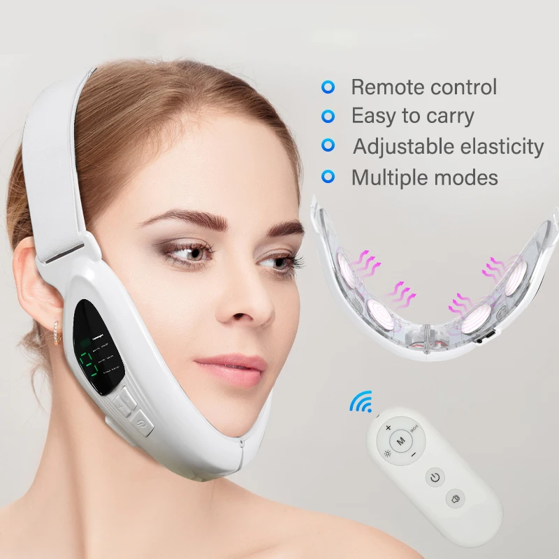 Electric V Shaped Double Chin Reducer V-Face Beauty Machine Facial Lifting Device Face Slimming Massager for Jawline Improve