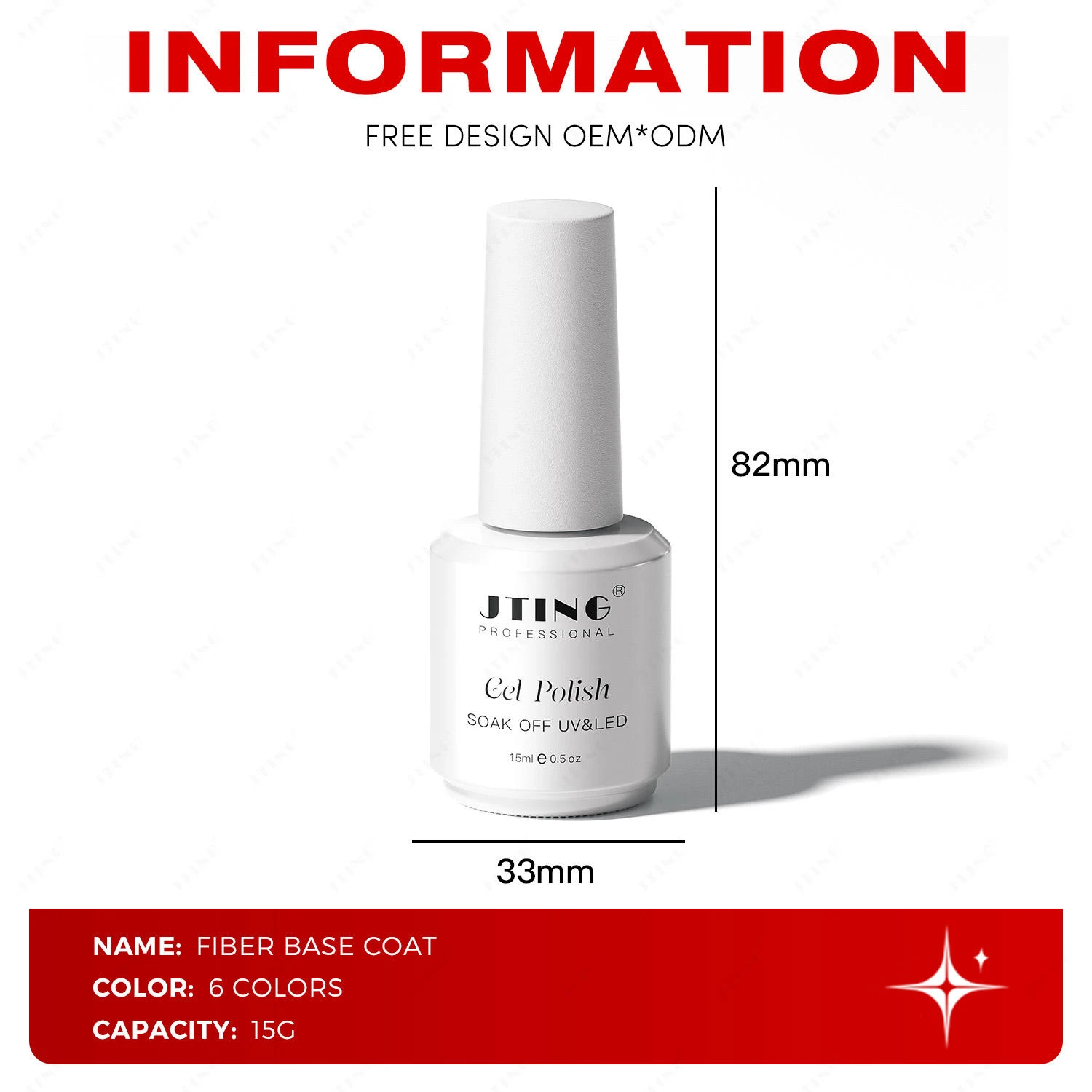 JTING 1 قطعة 15 مللي معطف قاعدة من الألياف المهنية 6 ألوان عارية الوردي قاعدة معطف هلام البولندية #3