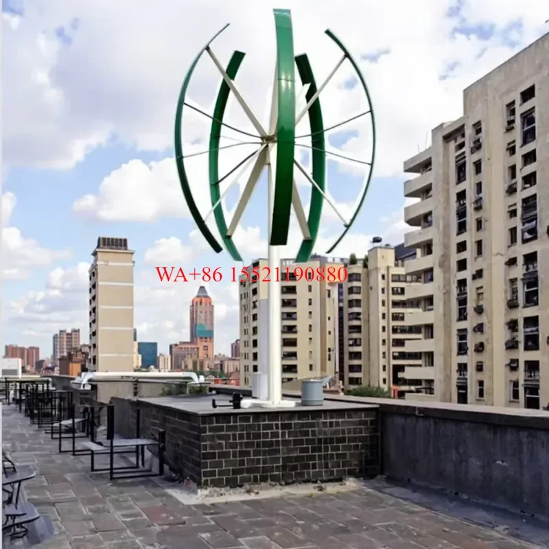 WMWMNU CE Approved 5KW Vertical Wind Turbine for Home Use New VAWT Wind Generator for Wind Power Rated Power 5000W