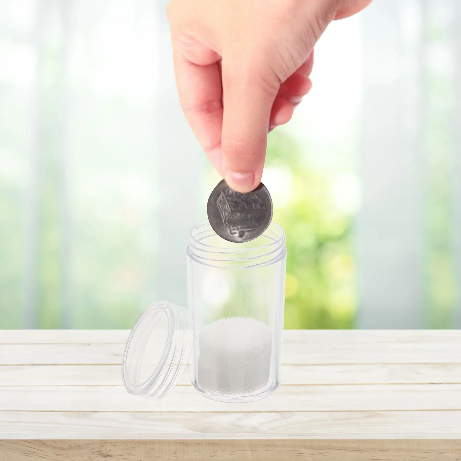 2 Pcs Coin Holder Collecting Tubes Container Wrapping Paper Round Half Dollar Storage Plastic Holders