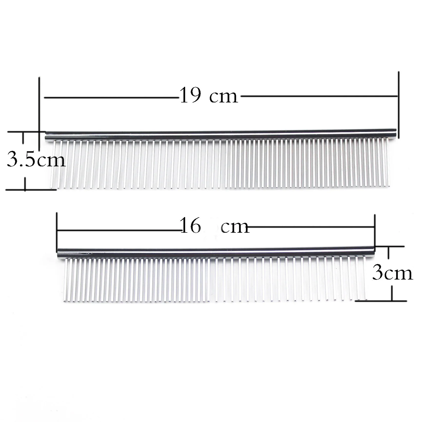 Stainless Steel Pet Grooming Comb Dog Comb Steel Comb Silver Cat Hair Removal Comb Double-sided Comb Pet Supplies Wholesale