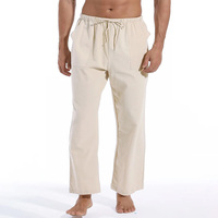 King Billion Large Size Pants Men Straight Cotton Linen Trousers Long Pants Loose Casual Baggy Pants New Arrival