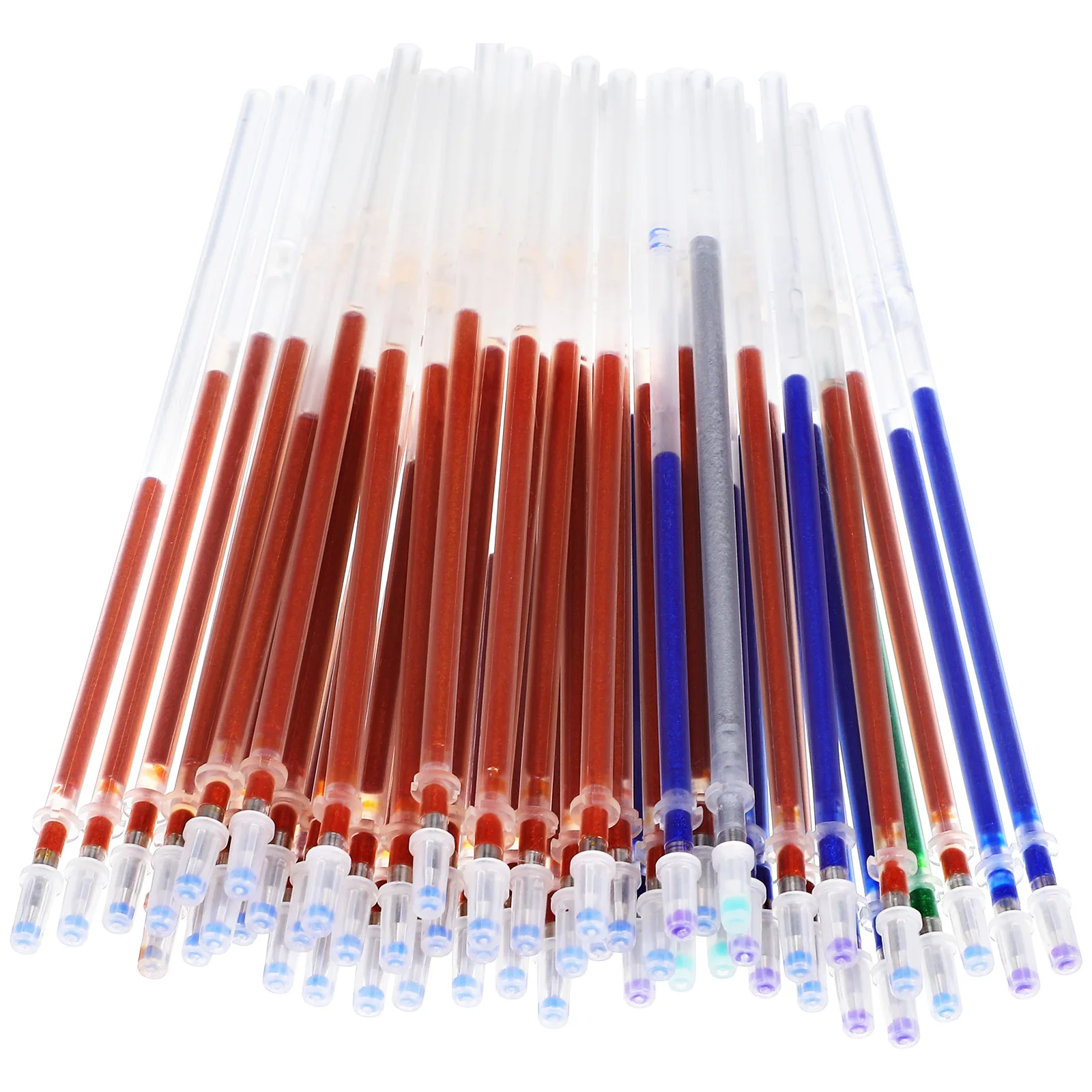 

50 pcs Glitter Gel Pen Refills Colored Fluorescent Writing Supplies Bright Ink Student Stationery Portable Pens