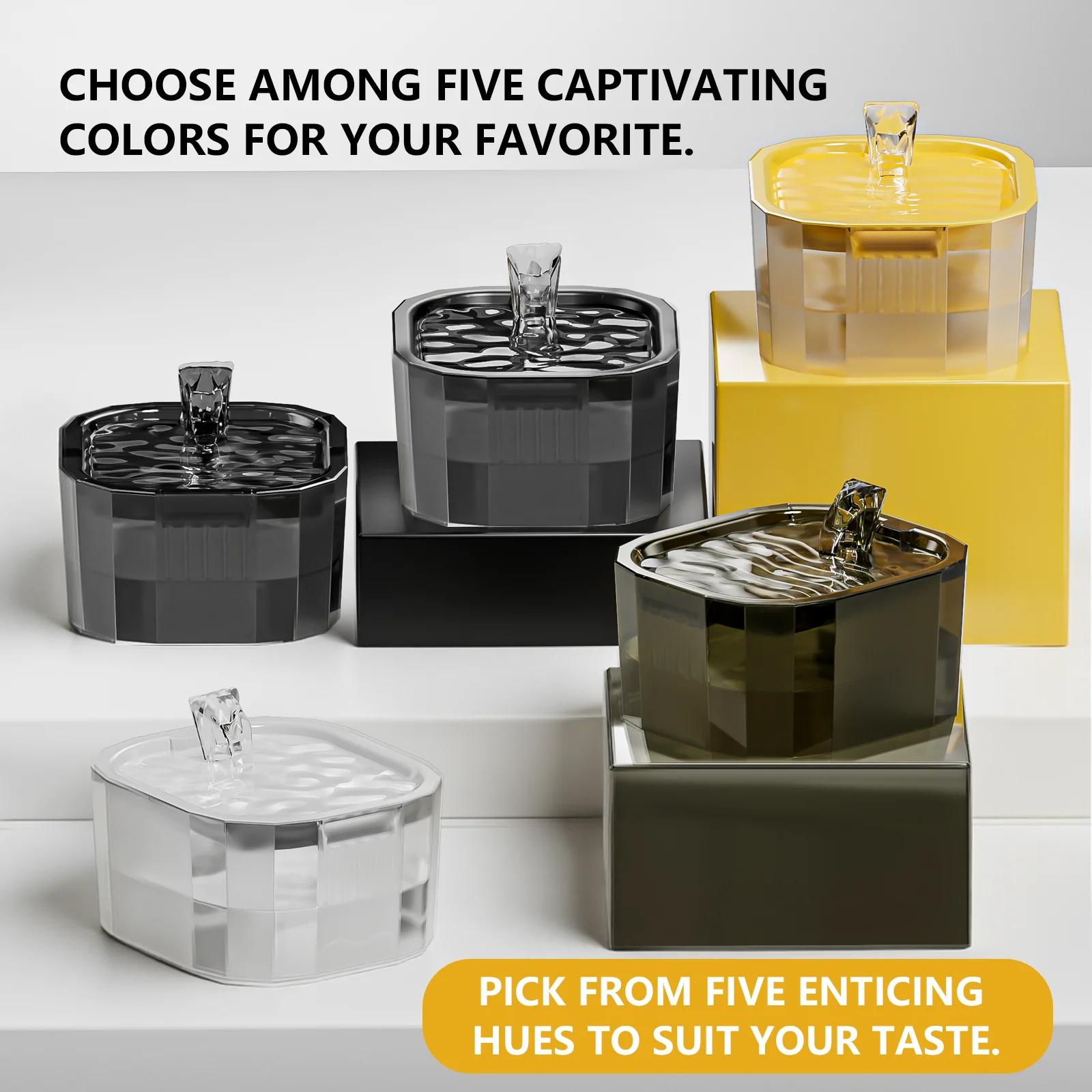 猫用ウォーターファウンテン ペット用給水器 1.5L 自動循環フィルター付き USB電動 静音 多機能 猫用ウォーターディスペンサー