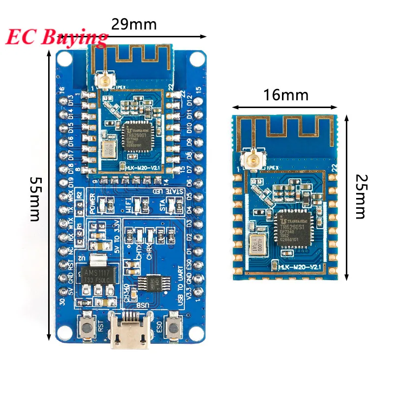 HLK-M20 porta serial 2.4g wifi módulo sem fio iot serial para wifi transmissão transparente baixa potência sdk m20 placa de desenvolvimento ki