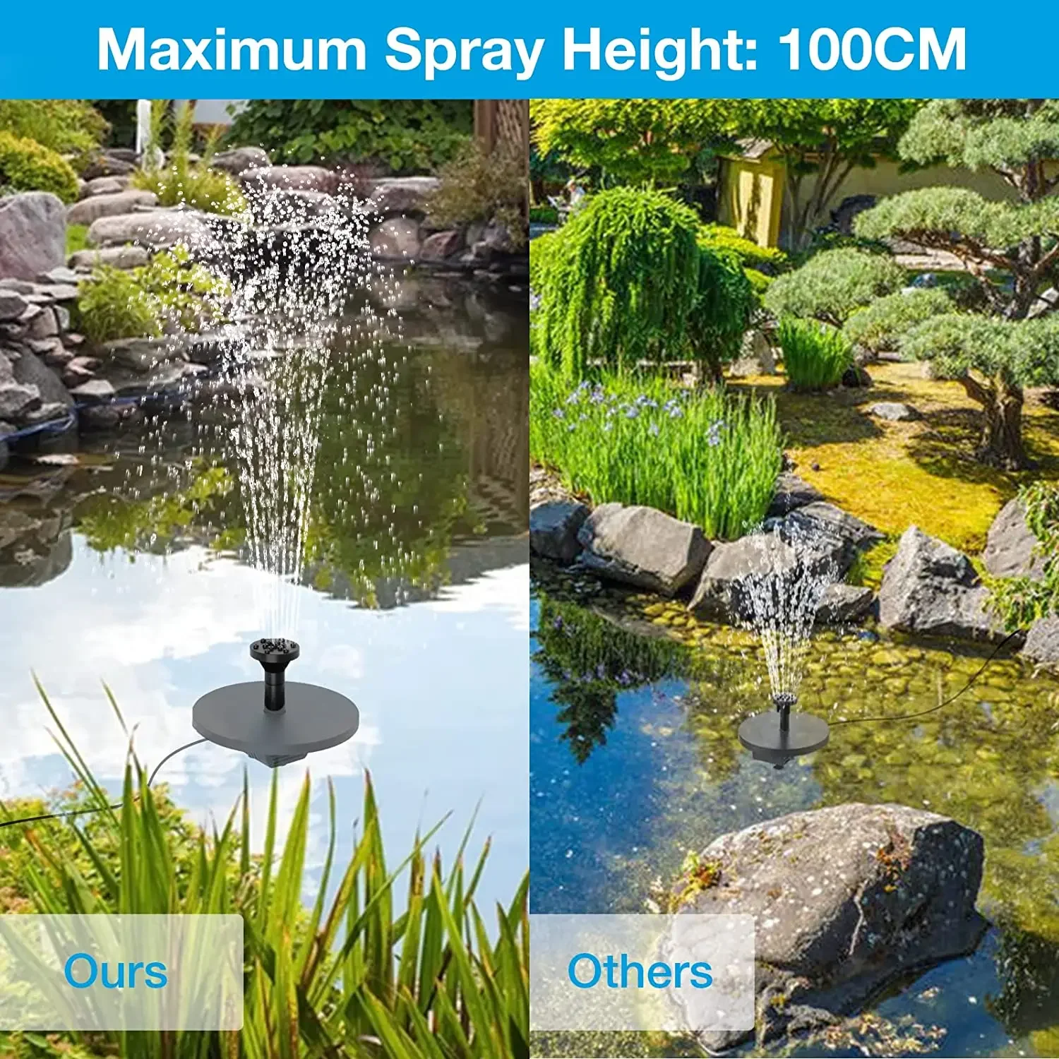 DIY 9W  Solar Water Fountain for Garden Decorate with Nozzles Water Pipe for Bird Bath Solar Powered Outdoor Fountain for Ponds