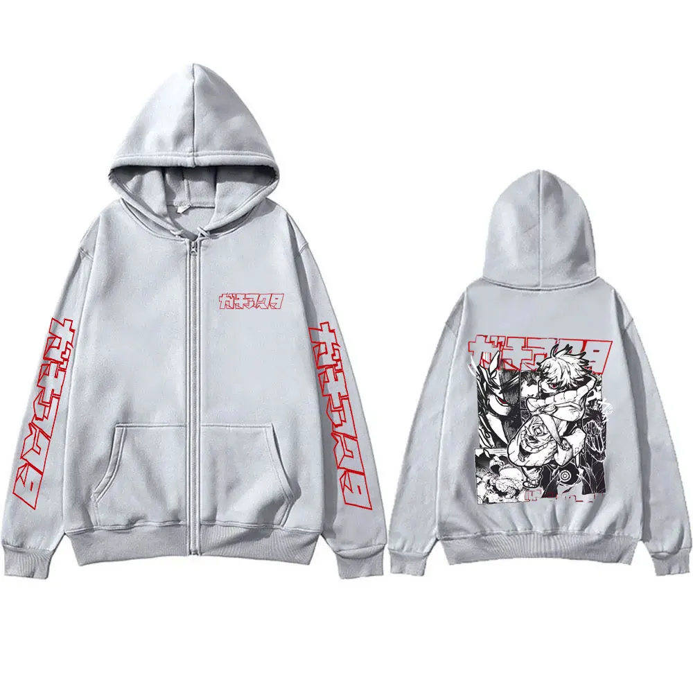 Anime Gachiakuta Rudo Grafik-Merchandise Reißverschluss-Hoodie für Männer und Frauen Lässige Übergroße Zip-Up-Jacke Männlicher Cartoon-Manga Zip-Up-Sweatshirt – Detail 6
